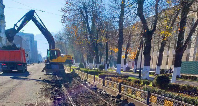 На пр.Мира начата реконструкция трамвайных путей