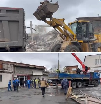 Специалисты администрации внутригородских Иристонского и Промышленного районов работают на месте взрыва