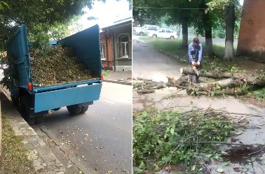 С раннего утра коммунальные службы Владикавказа работают по устранению последствий сильного ветра.