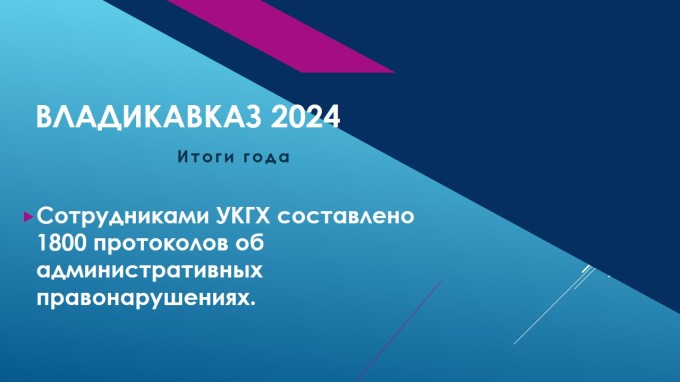 Владикавказ подводит итоги уходящего года. 